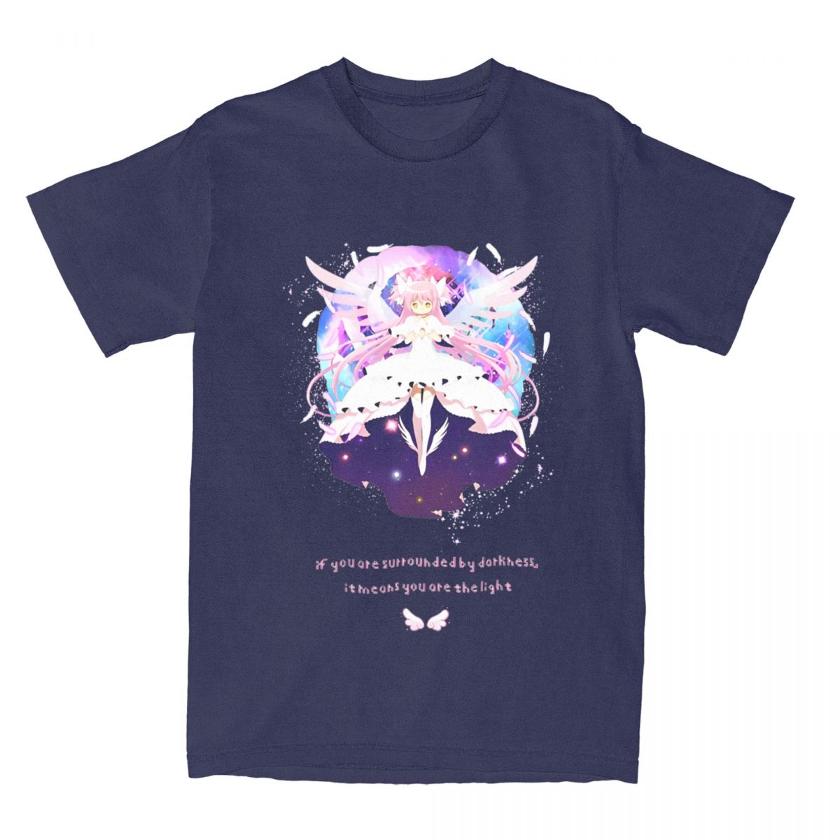 

Винтажная футболка с аниме «Мадока Магика» с Ультимативной Мадокой для мужчин и женщин, футболка из чистого хлопка, идея для подарка, топы XXXXXL темно-синий