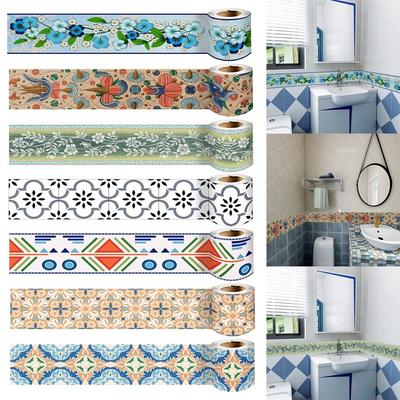 Waterproof Waist Line Self Adhesive Baseboard Wallpaper Art Decal Decor Borders Trim Line  Bathroom