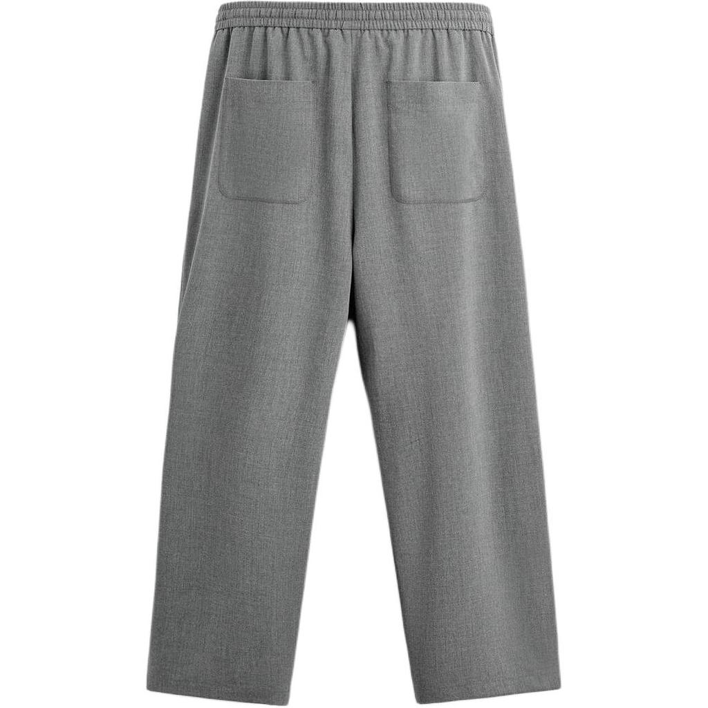 ZARA American Style Loose Solid Color Comfortable Drawstring Casual Pants Men bottoms Gray 07380107-35