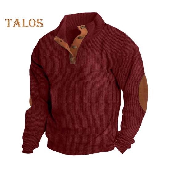 Spring Autumn Men Top Colorblock Patchwork Retro Style Half-open Stand Collar Sweatshirt Plus Size Loose Long Sleeves Top Daily Life Office Outdoor