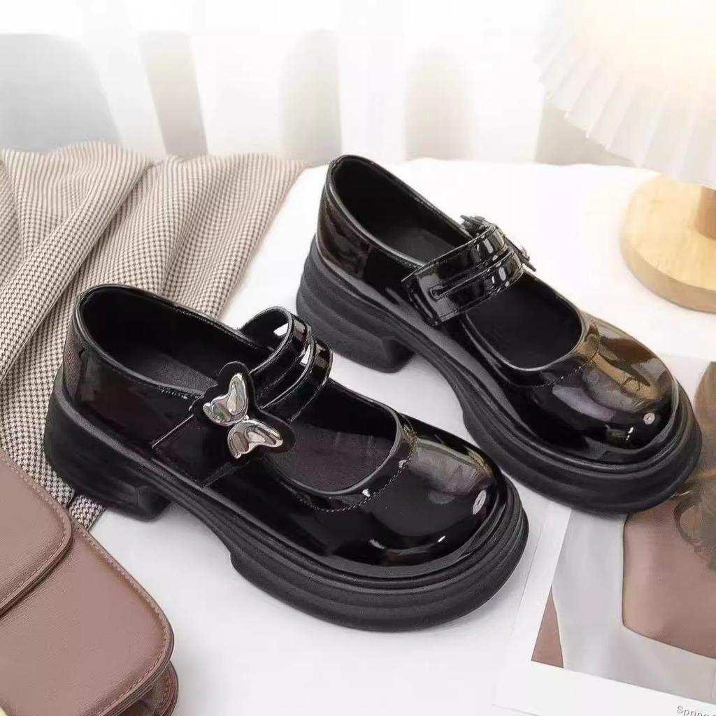 Foreign Trade White Retro Pearl Small Leather Shoes Women's 2025 Summer Shallow Mouth Versatile College Thick-soled Round Head Mary Jane Shoes