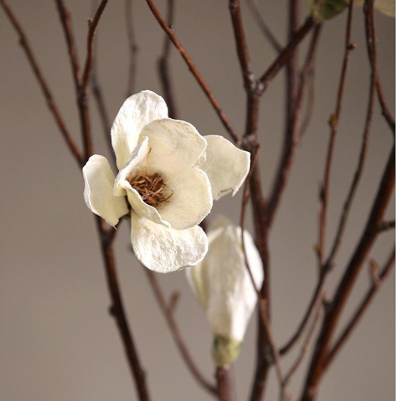 Magnolia Simulation Flower Arrangement: Floor-Standing Dried Branch Bouquet for Bedroom & Living Room Décor