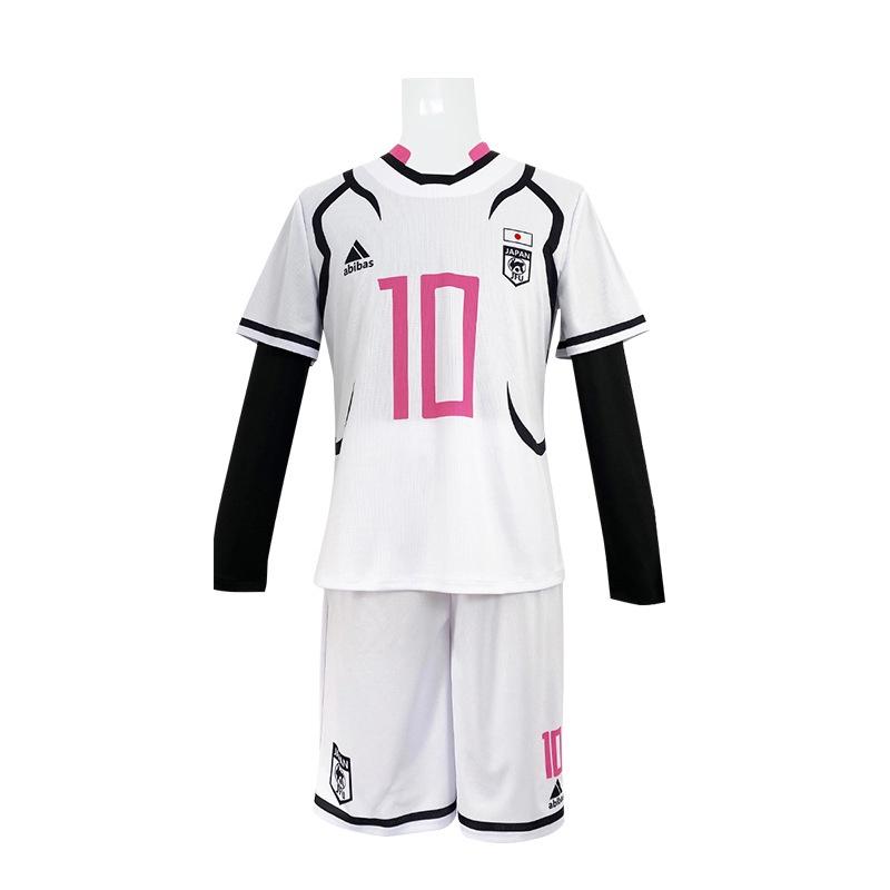 

Lock Isagi Blue Yoichi Chigiri Hyoma Jersey Cos Suit Japanese Manga Cosplay White10,S