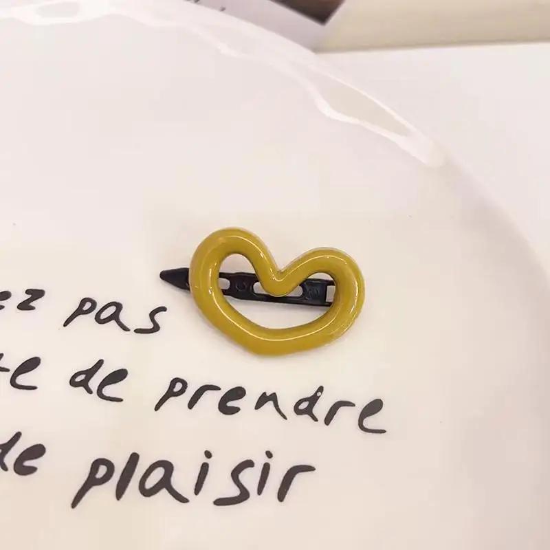 1/2/3pcs Love Morandi Hair Clip New Women's Side Broken Hair Clip Children's Seamless Duck Mouth Clip with Forehead Bangs Clip