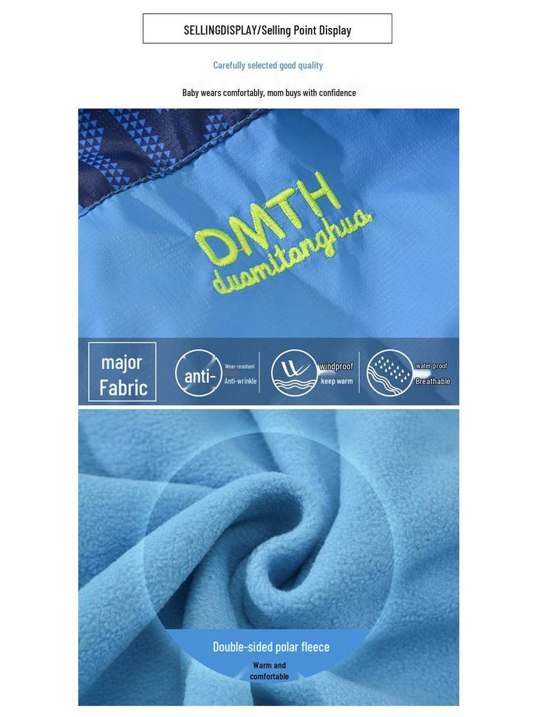 Boys' 3-in-1 Detachable Jacket: Spring, Autumn & Winter Velvet-Enhanced Trendy Outerwear for Kids