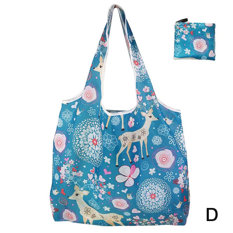 1Pc Foldable Shopping Bag Reusable Travel Grocery Bag Eco-Friendly Tote Bag