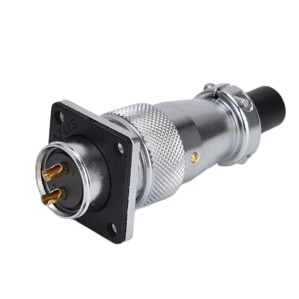 WS20 2 Pins Plug Socket Waterproof Panel Mount Connector Aviation Connector  Wiring Connecting