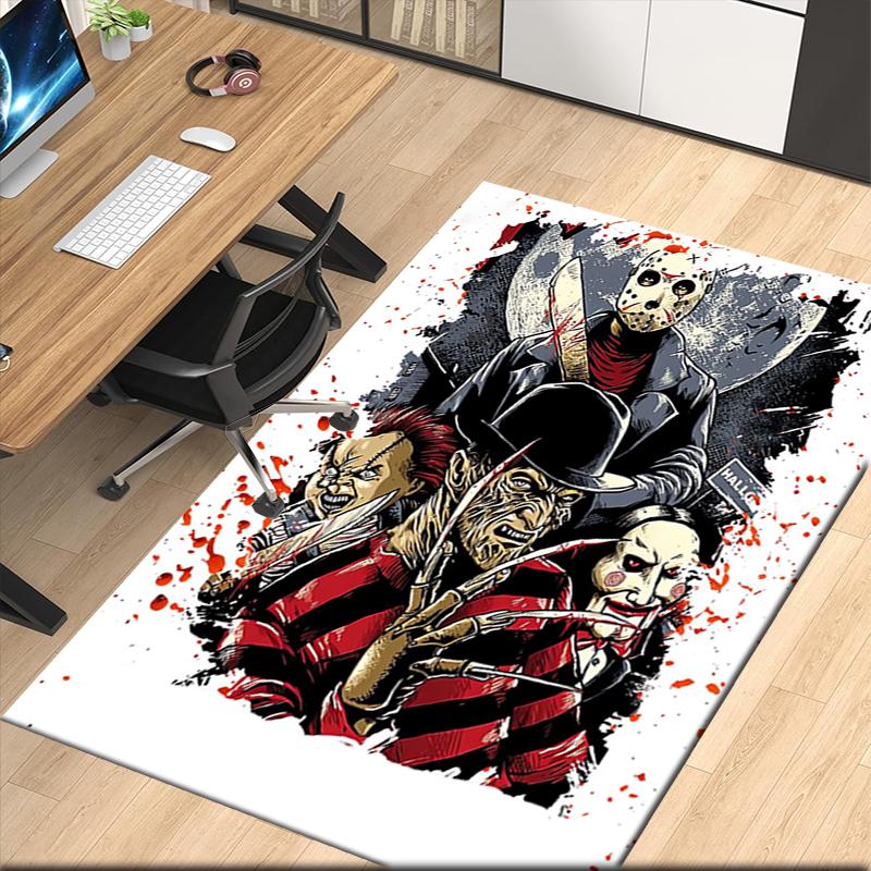 Halloween horror Printed Carpet, for Office Chair Living Room Bedroom Kitchen Room Decor Gifts.