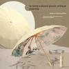 16-Rib Colorful Digital Printed Umbrella with Traditional Chinese Landscape Painting Style, Full Aluminum Alloy Frame, Sunshade and Sun Protection