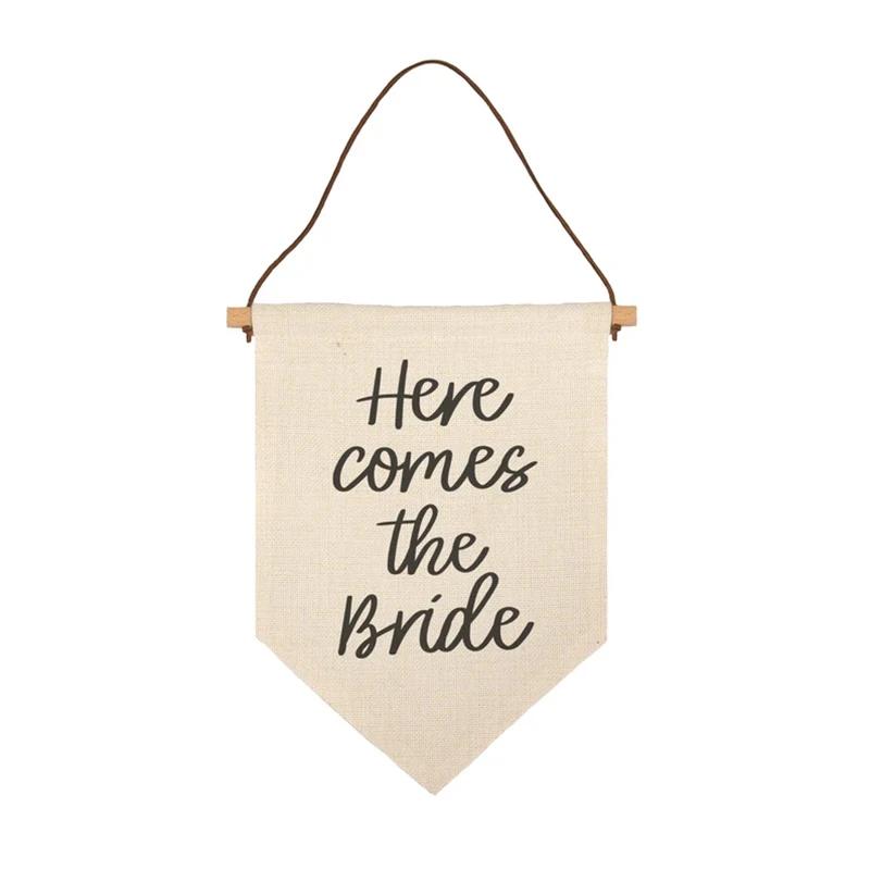 Here Comes The Bride Banner Ring bearer Page Boy Flower girl Petal Patrol Aisle Sign rustic Wedding Day Ceremony Decoration gift