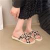 Fashion Summer New Round Toe Open Toe Leopard Print Soft Sole Non-slip Wear-resistant Flats Women's Fashion Sandals
