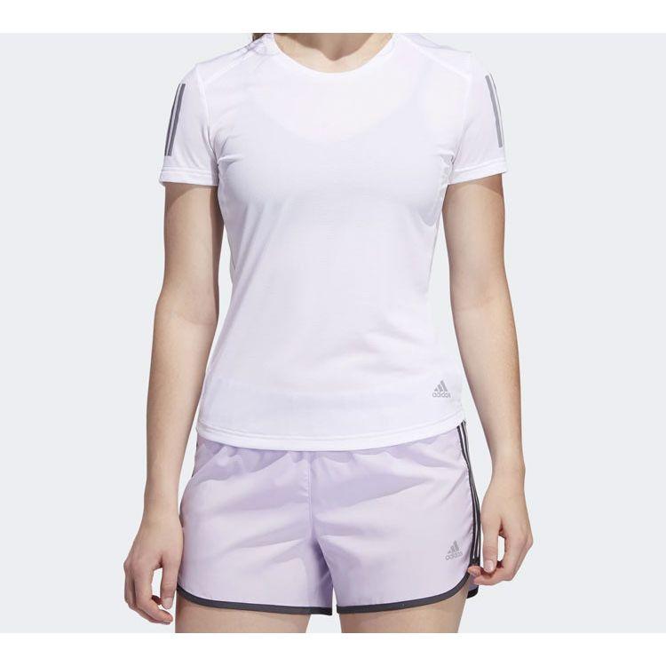 Adidas Own The Run Tee Running Sports Short Sleeve Women Tops White FM5812