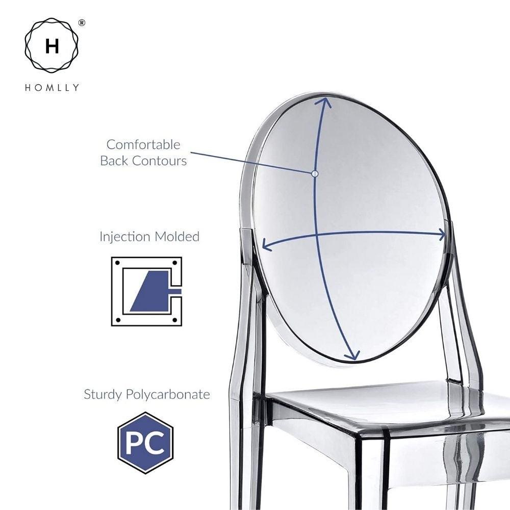 Homlly Chair Modern Acrylic Stacking Kitchen Dining Room Chair