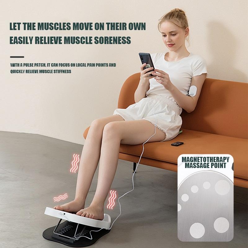 Wireless Remote Control Pulse Heating Foot Massager Angle Adjustable with Electrode Pads Multifunctional Foot Therapy Machine