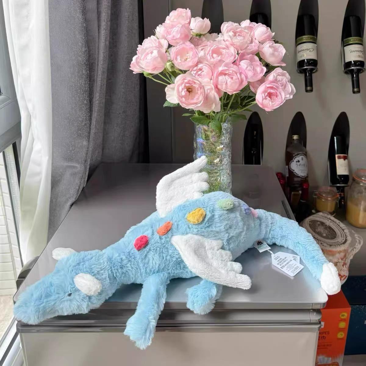 Jc Groot formaat Pluche Hemel Vliegende Regenboog Draak Speelgoed Zacht Knuffeldier Kussen Leuk Lui Sneeuw Draak Kinder Cadeau pendant