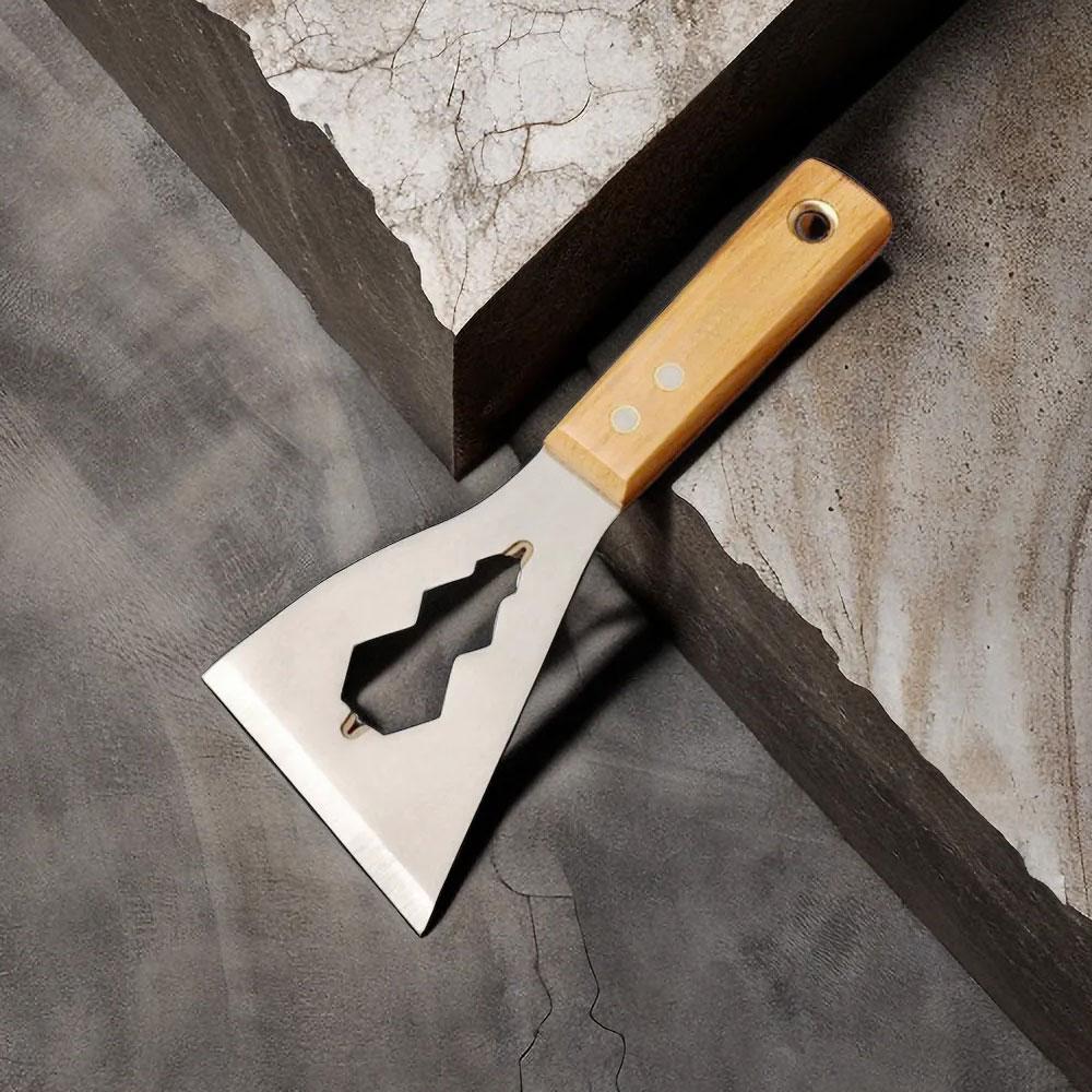 Multifunction Putty Knife with Wooden Handle Steel Thickened Plaster Filling Spatula Scraper Hand Tool for Wall Decor Paint Tool