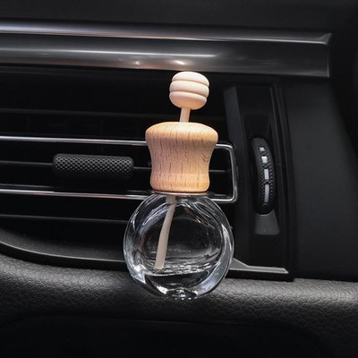 Lufterfrischer Parfüm Flasche Anhänger ätherische Öle Auto hängen Glas Clips