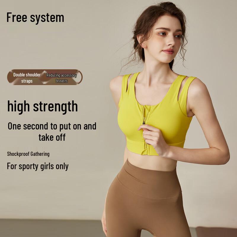 

Women s High-Intensity Zipper Front Sports Bra M