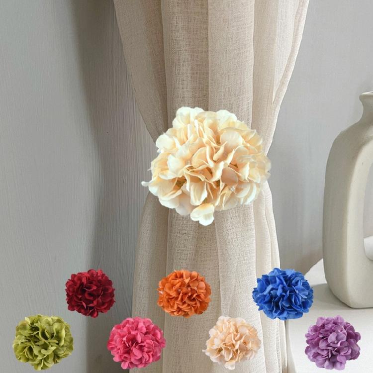 4Pcs Curtain Flower Tiebacks Rope Romance Elegant Artificial Florals Drapery Holdback Ties Straps for Home Decoration