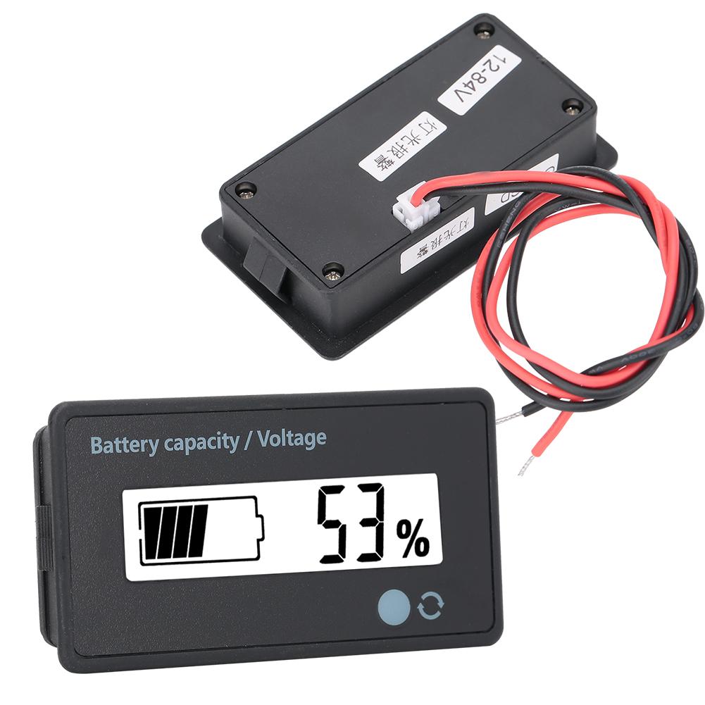 GY-6GD PCB HTN Battery Capacity Monitor Indicator LCD Display with Flashing Alarm 12-84V White