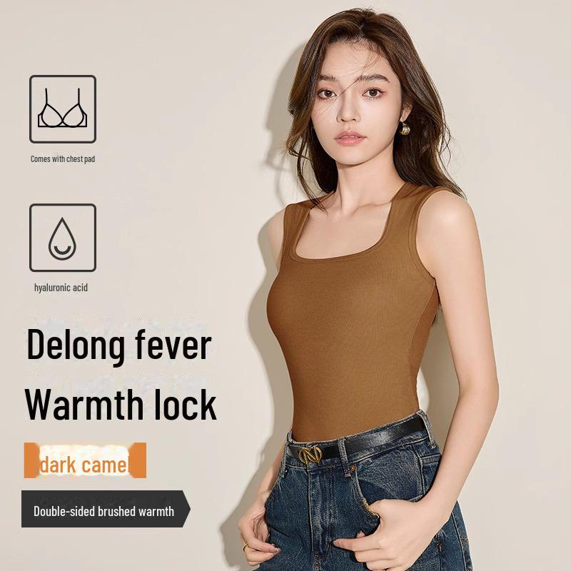 

Жіноча товста оксамитова безшовна тепла жилетка з підкладкою для грудей Aoweizi - великий розмір на осінь і зиму XXL