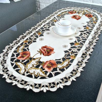 White Vintage Lace Table Runner Rectangle Tablecloth Mat Wedding Party Floral