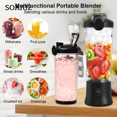 Liquidificador portátil para smoothie 600ml mini espremedor elétrico misturadores de frutas usb recarregável smoothie suco fresco liquidificador portátil