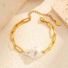 Imitation Pearl Gold Plated Bracelet Elegant Chain Bracelet New Pearl Bracelet  Women Jewelry