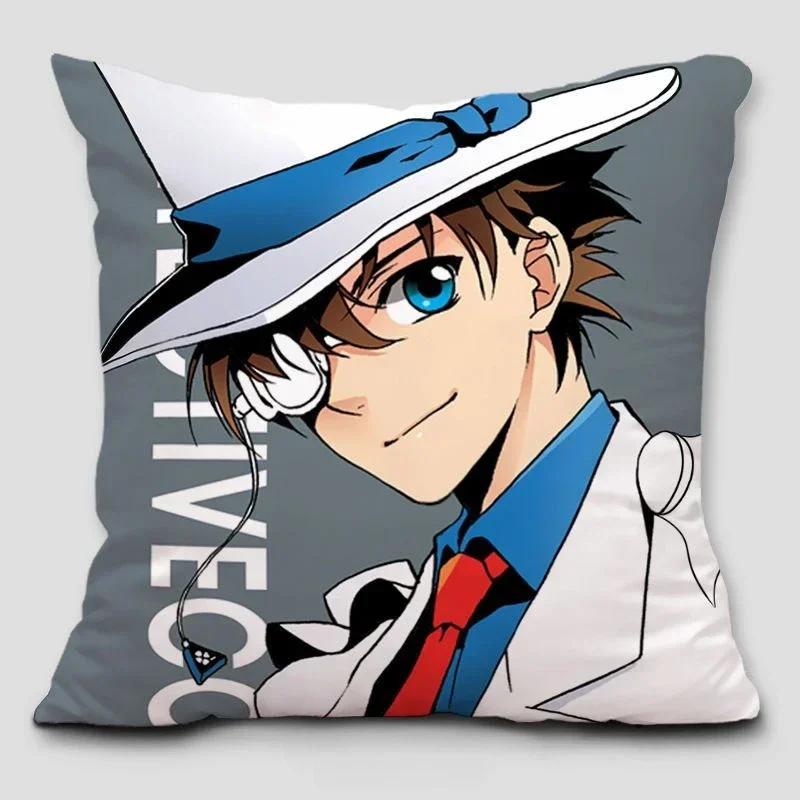 Garip Soyguncu Kidd Conan Yastık Adı Dedektif Conan Kudo Shinichi Gri Baskılı Yastık Kılıfı