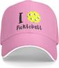 Unisex I Love Pickleball Ball Baseball Hat, Baseball Cap Adjustable Sports Hat for Unisex Women