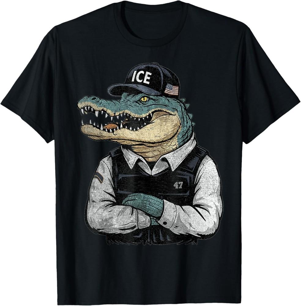 

Florida Alligator Alcatraz Ice Funny Trump 2025 T-Shirt Political Meme Gator Tee 4XL