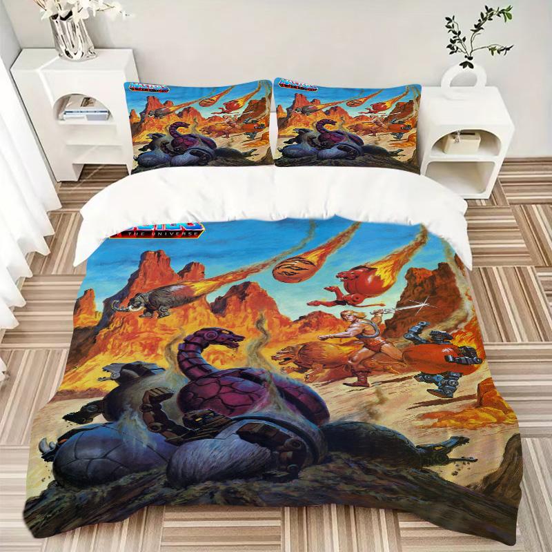 Masters Universe Adventure Print 3Pcs Bedding Setduvet Cover With 2 Bedropillowcase Home Birthday Gift