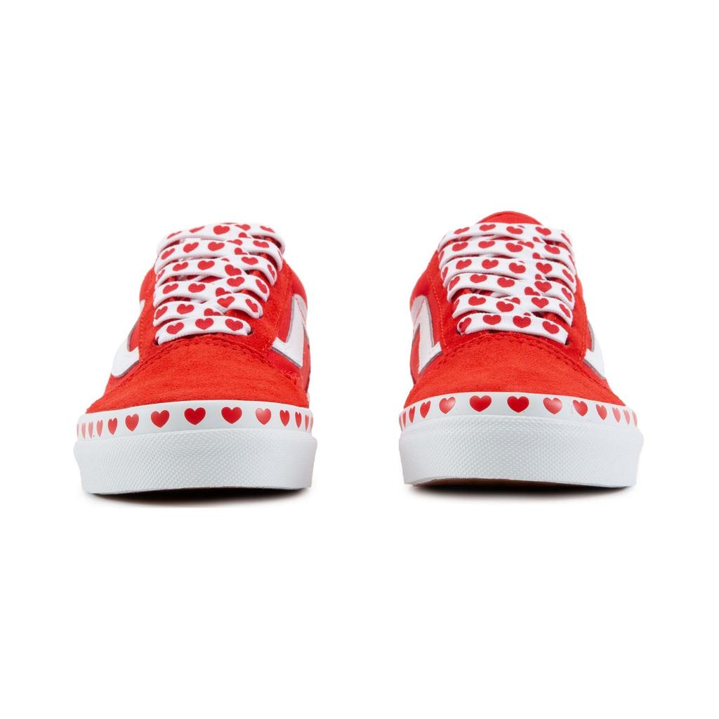 Vans Old Skool Canvas Low top Kids' Skateboarding Shoes White Red Children Aged 3 7 Years Old VN0A4BUU30V