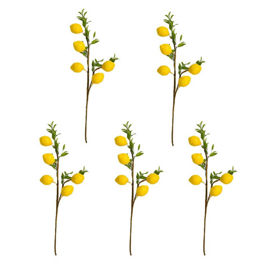 1/3/5/10pcs Simulation Lemon Branch Artificial Flowers Home Photography Props Fake Plants Lemon Fruit Home Flower Arrangement