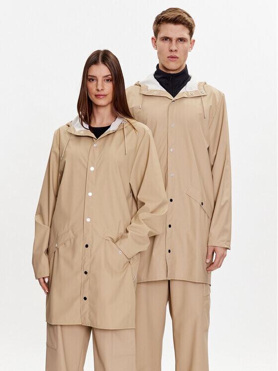 RAINS Unisex Long Jacket (12020) Sand