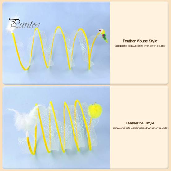 Soft with Feather Interactive Toy Foldable Tunnel Kitten Tunnel Teaser Cat Channel Tube Pet Toy