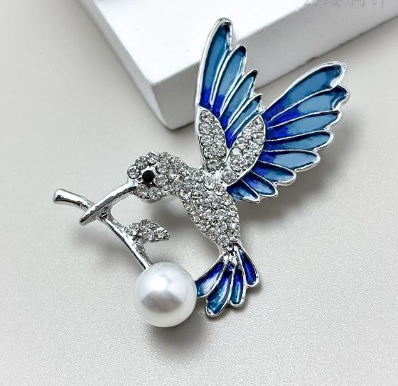 

Enamel Bird Brooch for Women Unisex Rhinestone Swallow Pin Sparrow Badge Banquet Party Backpack Gifts Jewelry Accessories срібний