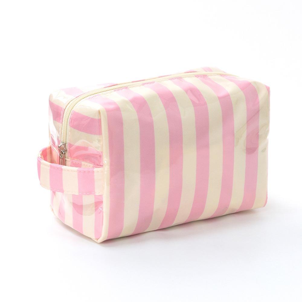 High Quality PVC Material PVC Makeup Bag Waterproof Polka Dots Striped Makeup Bag Striped Pattern Leopard Print Organizer Travel