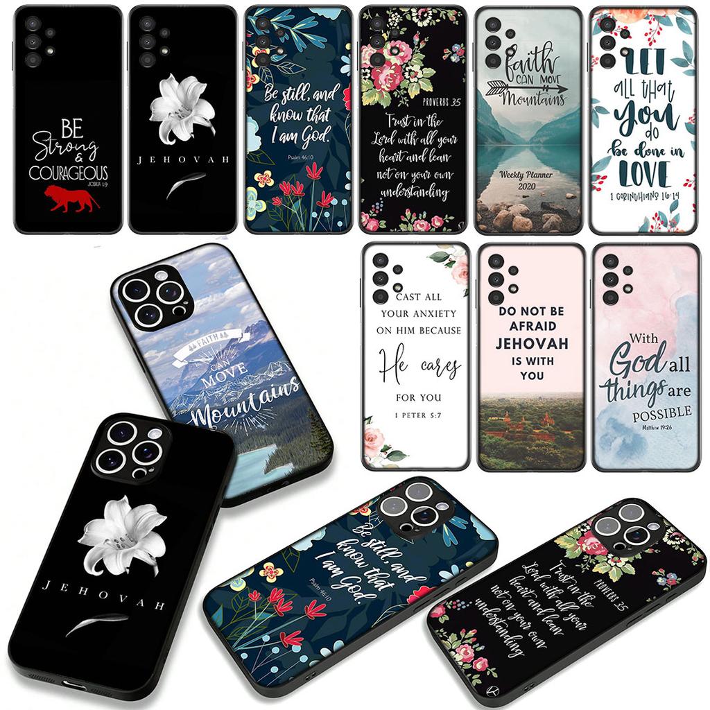Bible Verse Flower Faith Christian Philippians Case for Samsung Galaxy S25 S24 S22 S23 FE Ultra Plus A56 A05 A06 A15 A16 A55 S7