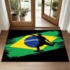 Brazil national football team Design Crystal Velvet Rug Soft Decorative Mat for Bedroom Entrance