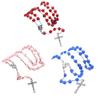 Colar Terço de Contas de Flor de Rosa Católica com Pingente de Cruzes para Oração Cristã, Fé e Entusiastas da Moda, Presente