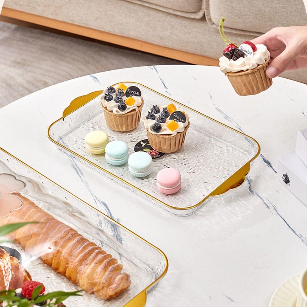 Plastic Snack Tray with Lid Storage Display Plate Kitchen Organizer Candy Storage Box Party