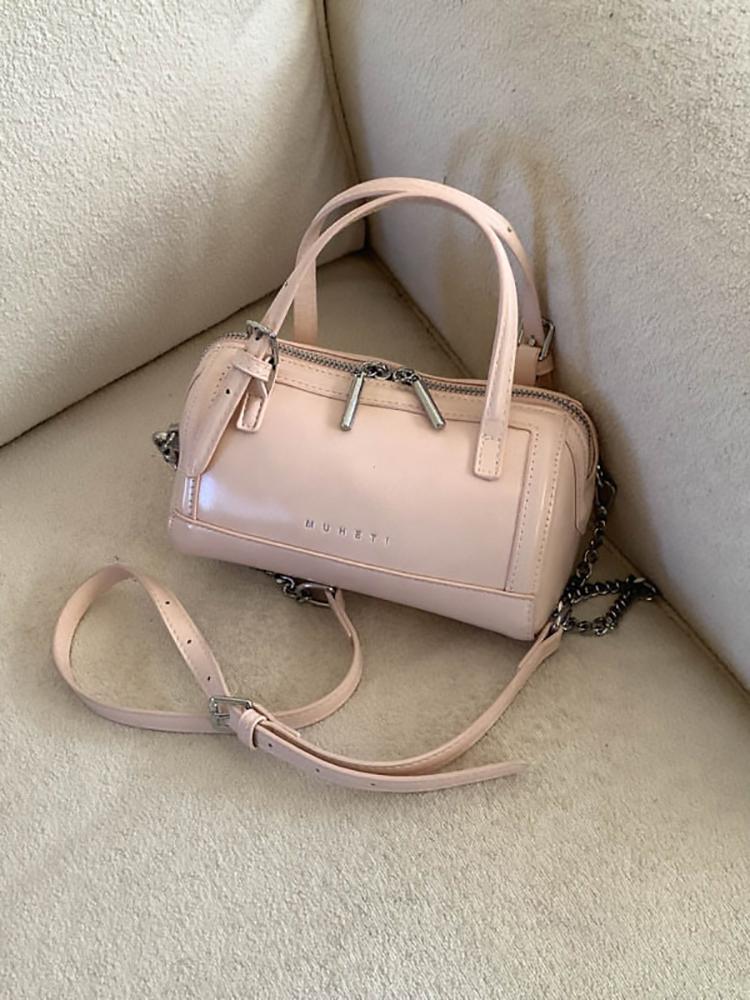 Retro Oil Wax Leather Handbags for Women 2026 New Commuting Mini Cylindrical Bags Simple Shopping Letter Crossbody Bag