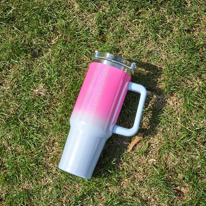 Thermos Bottiglia Arcobaleno 40oz Tazza Acciaio Inossidabile Termica Mantiene Freddo e Caldo Borraccia Con Manico Tazza Termica Auto Anti-perdita