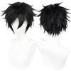 Parrucca Sintetica Corta Universale per Cosplay Argento Rosso Rosa Biondo Verde Erba Nero Liscia Parrucca da Uomo per Halloween Festa Cosplay
