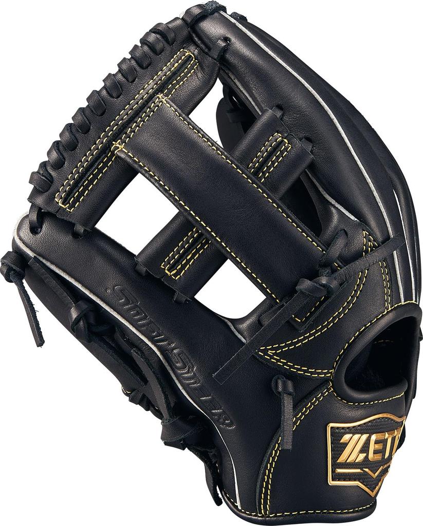 ZETT Youth Baseball Soft Black BJGB74520F Glove, Steer, All-Around, Left-Handed Throw, (1900), Size Small,