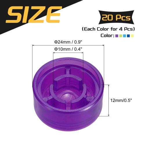 uxcell 20pcs Footswitch Toppers Guitar Pedal Button Caps Plastic Footswitch Top Covers for 3/8" Guitar Effect Pedal Buttons, Green, Blue, Dark Blue, P