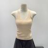 Pure Desire V-Neck Halter Knit Camisole - Slim Fit Open Back Summer Top for Women