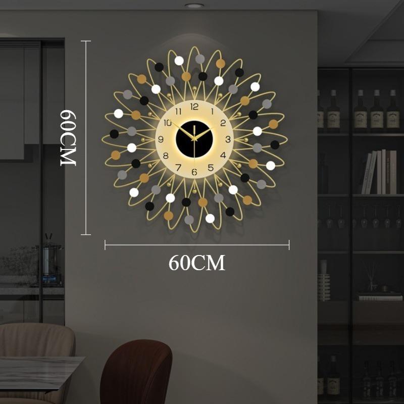 Silent Wall Clock With Light Modern Luxury Watches Large Minimalist Clocks Walls Decor Home Bedroom Living Room Decorations