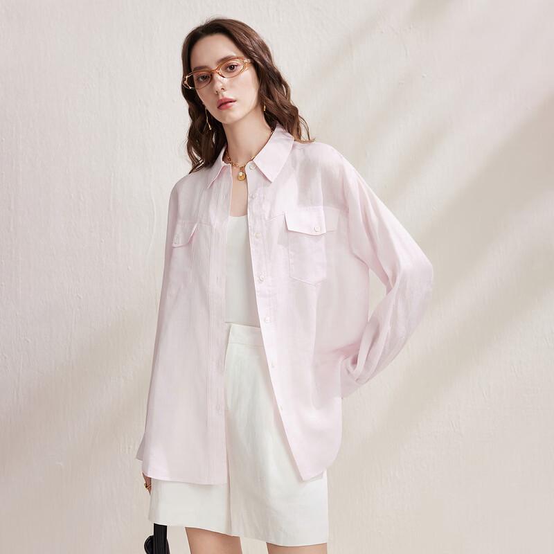 Zhaojun 2026 Spring/Summer Ramie Lapel Long-Sleeve Shirt